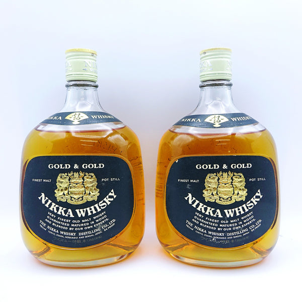 Vintage Nikka Gold & Gold G&G Gift Set Box GN-40 with 2 x Glasses-Whisky-Cool Rare Japan